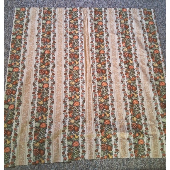 Vintage Waverly Roanoke Fruit Pattern Panel Curtain Colonial 42X40" Long Autumn - Picture 1 of 10